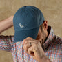 Embroidered Mallard Cotton Twill Hat - Blue Horizon