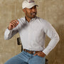 Cotton Cashmere Poplin Sport Shirt - Brook Plaid - Pale Pink