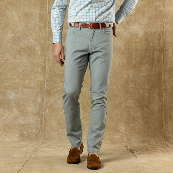 Slim Fit Pinpoint Canvas Five Pocket