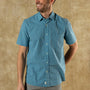 Cotton Slub Sport Shirt - Alcove Gingham - Blue Horizon