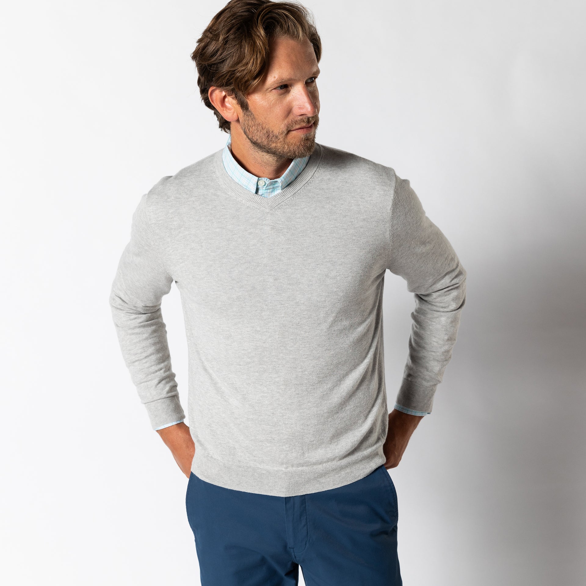 Buckley Jersey V-Neck Sweater