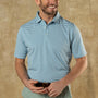 Long Drive Performance Polo - Windor Stripe - Sunwashed Blue