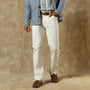 Classic Fit Pinpoint Canvas Five-Pocket - Antique White