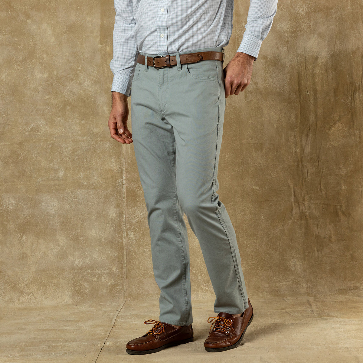 Classic Fit Pinpoint Canvas Five-Pocket - Pewter Grey