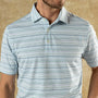 Long Drive Performance Polo - Neil Stripe - Serenity Blue