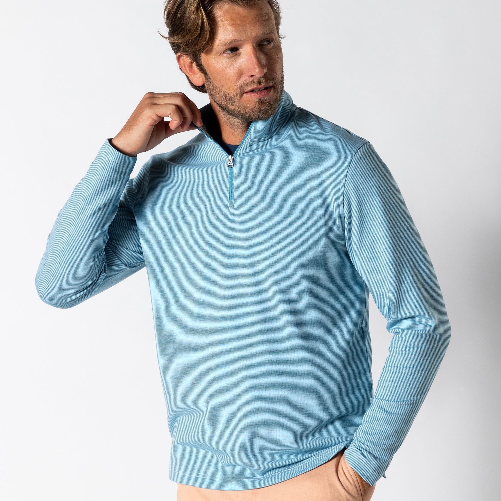 Wakeman Stripe Performance 1/4 Zip Pullover