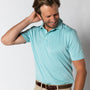 Long Drive Performance Polo - Davis Stripe - Marine Blue
