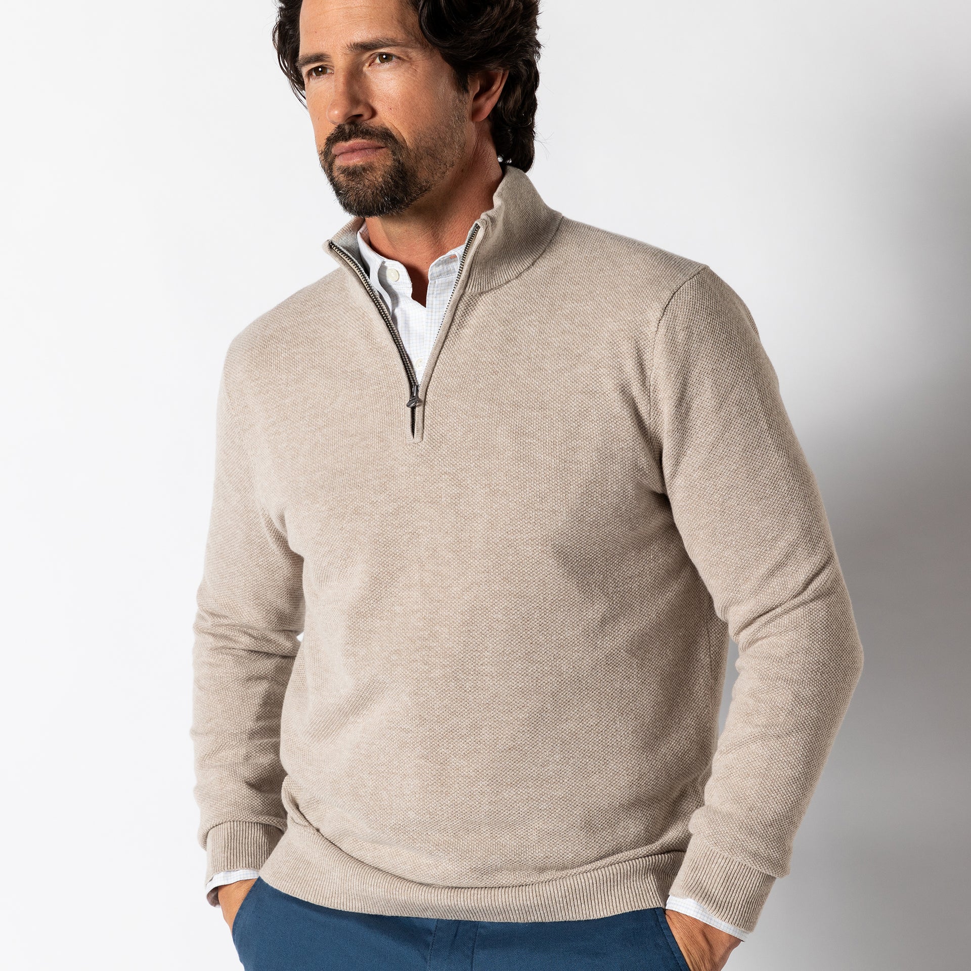 Colton Pique 1/4 Zip Sweater