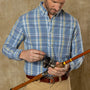 Cotton Slub Sport Shirt - Greer Plaid - Chambray Blue