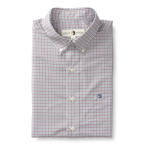 Performance Poplin Sport Shirt - Langley Plaid - Coronet Blue