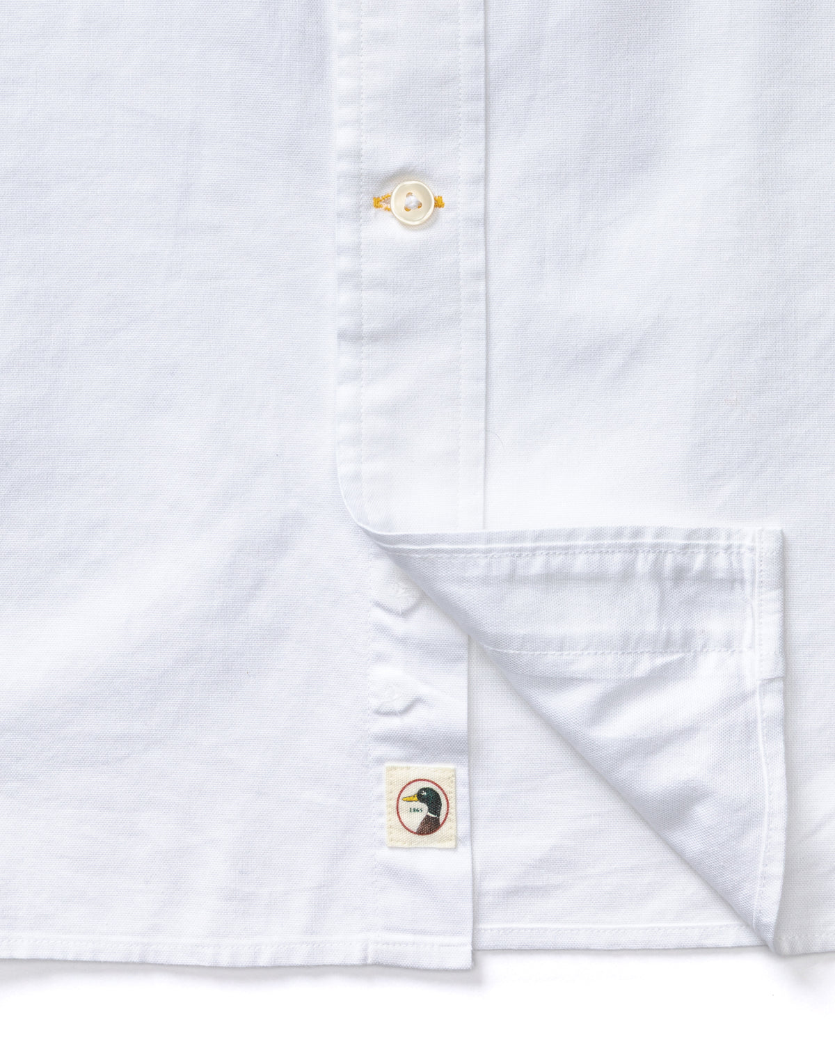 Cotton Oxford Sport Shirt - Morris Solid - White
