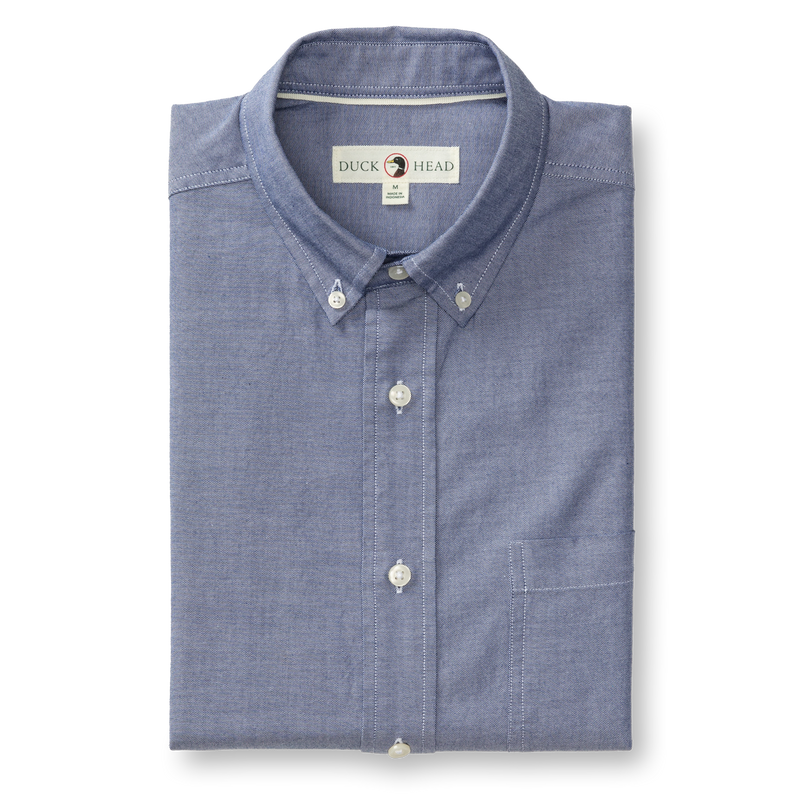 Cotton Oxford Sport Shirt - Morris Solid - Beacon Blue