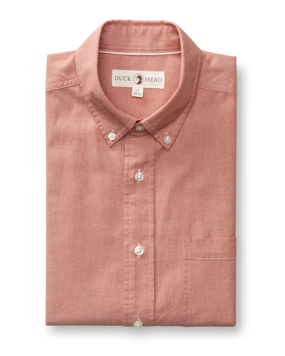 Cotton Oxford Sport Shirt - Morris Solid - Cedarwood Red