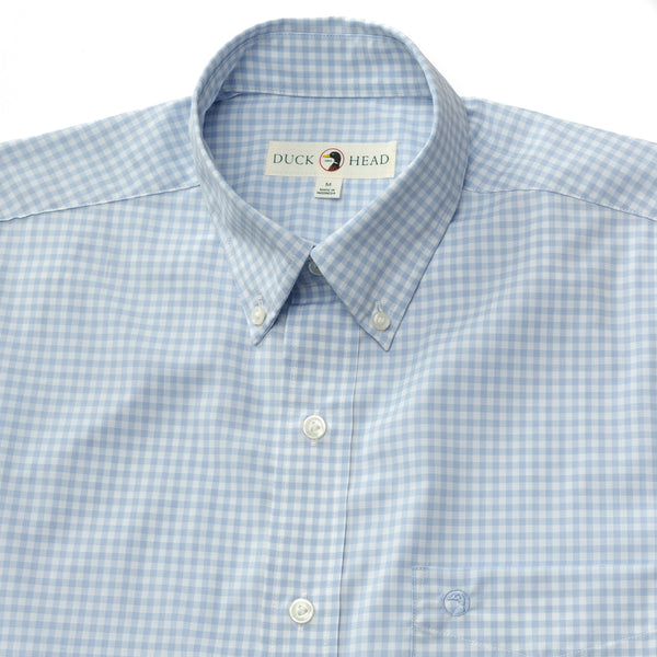 Walton Gingham Performance Poplin Sport Shirt - Zen Blue