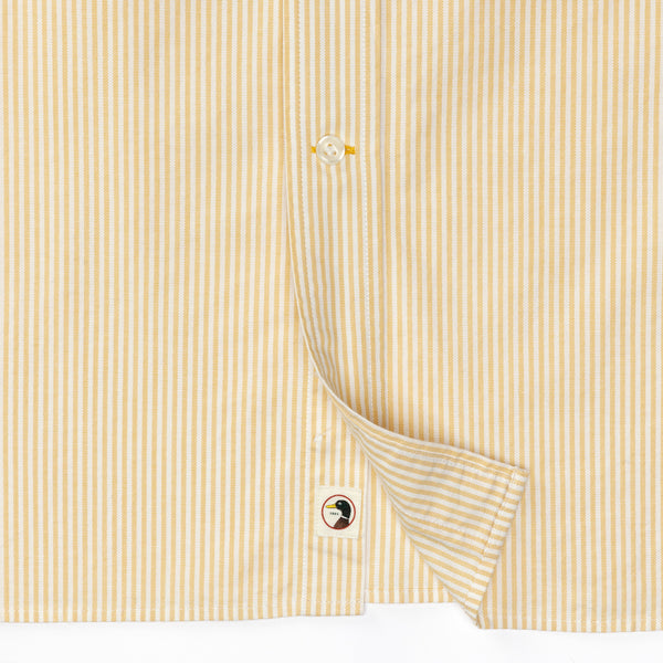 Collins Stripe Cotton Oxford Sport Shirt - Washed Yellow