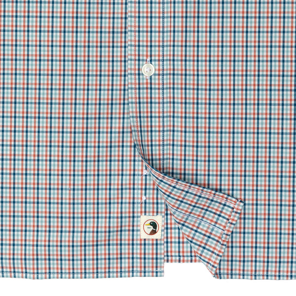 Performance Poplin Sport Shirt - Benton Plaid - Mirror Lake Blue