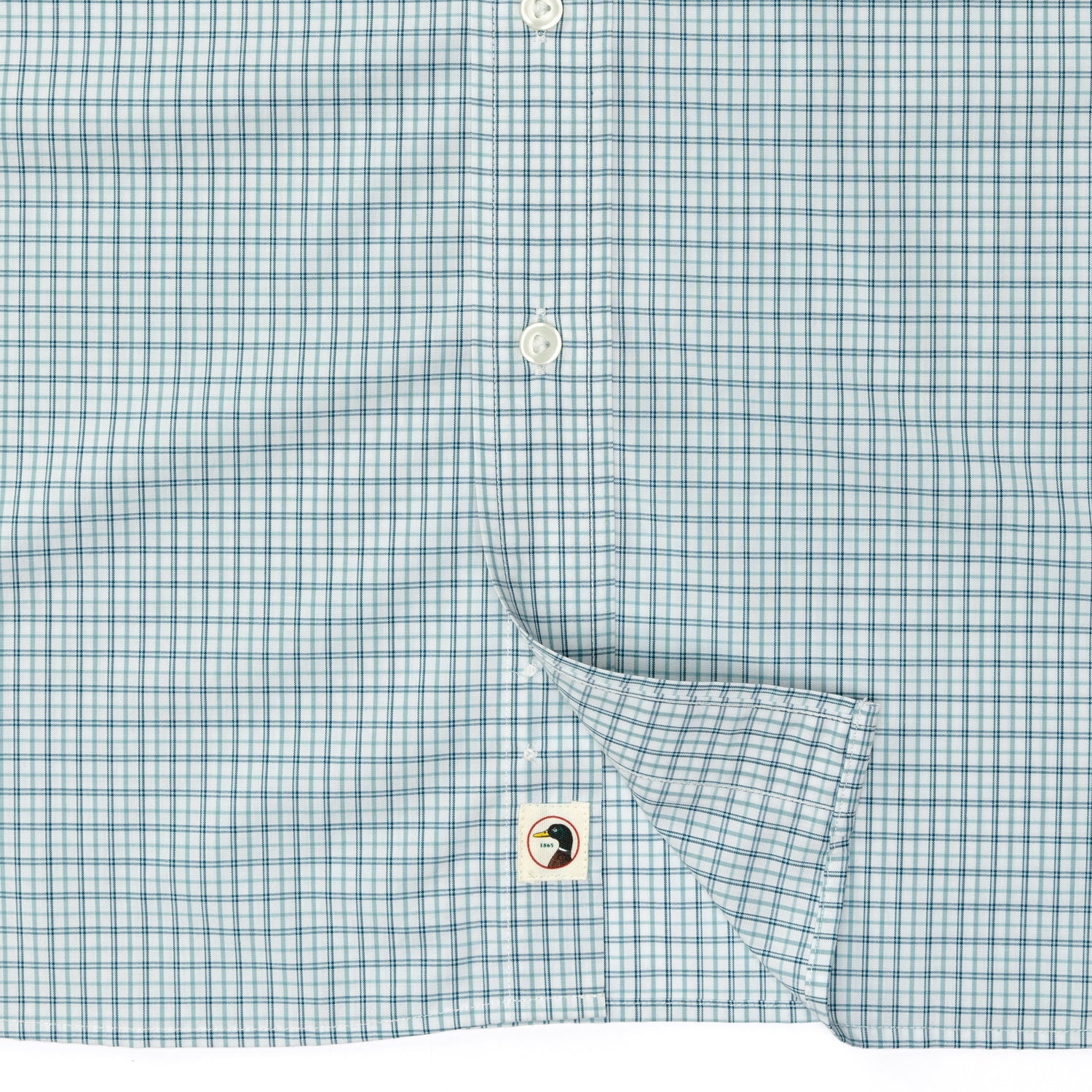 Performance Poplin Sport Shirt - Langley Plaid - Flint Blue