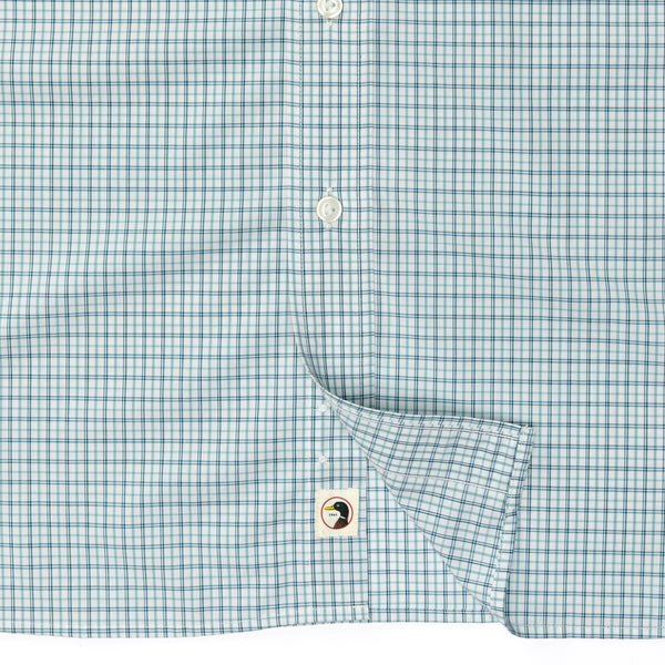 Performance Poplin Sport Shirt - Langley Plaid - Flint Blue