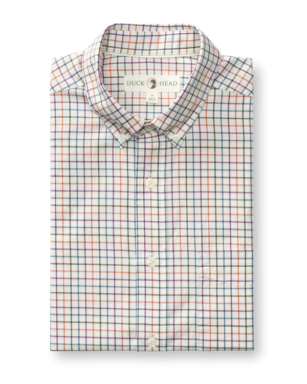 Cotton Twill Sport Shirt - Joyner Plaid - Weathered Rose