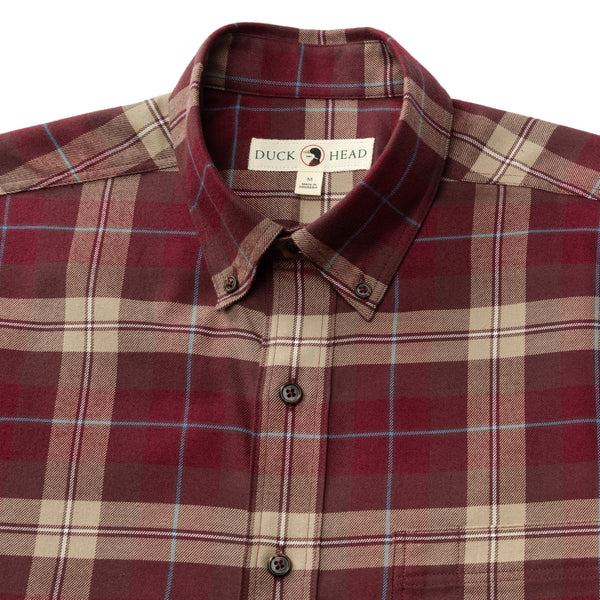 Cotton Flannel Sport Shirt - Buckner Plaid - Tawny Port