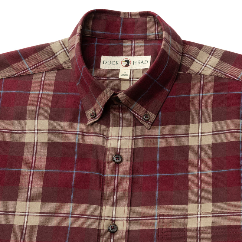 Cotton Flannel Sport Shirt - Buckner Plaid - Tawny Port
