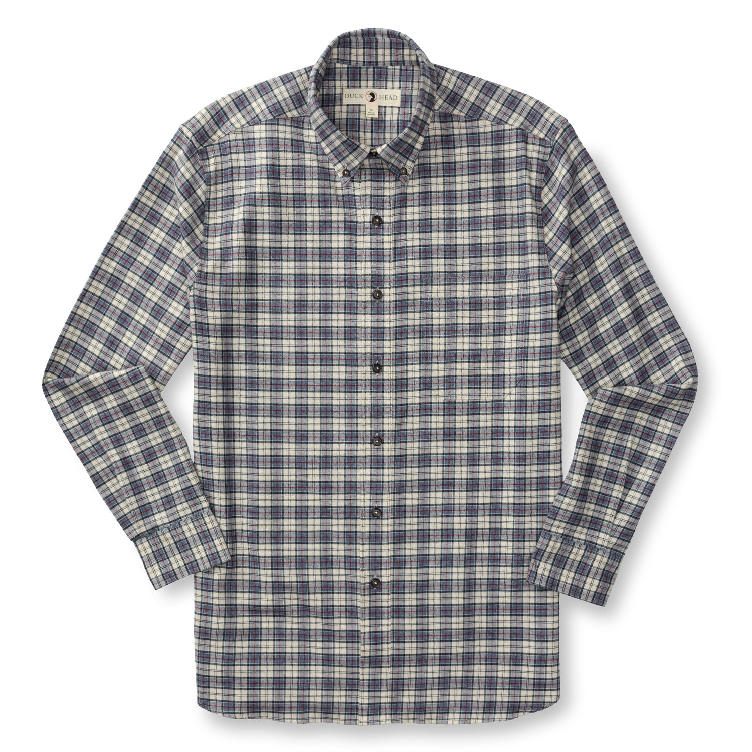 Cotton Flannel Sport Shirt - Werth Plaid - Stone Blue Heather