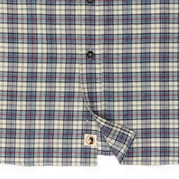 Cotton Flannel Sport Shirt - Werth Plaid - Stone Blue Heather