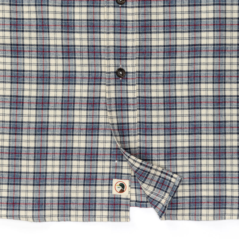 Cotton Flannel Sport Shirt - Werth Plaid - Stone Blue Heather