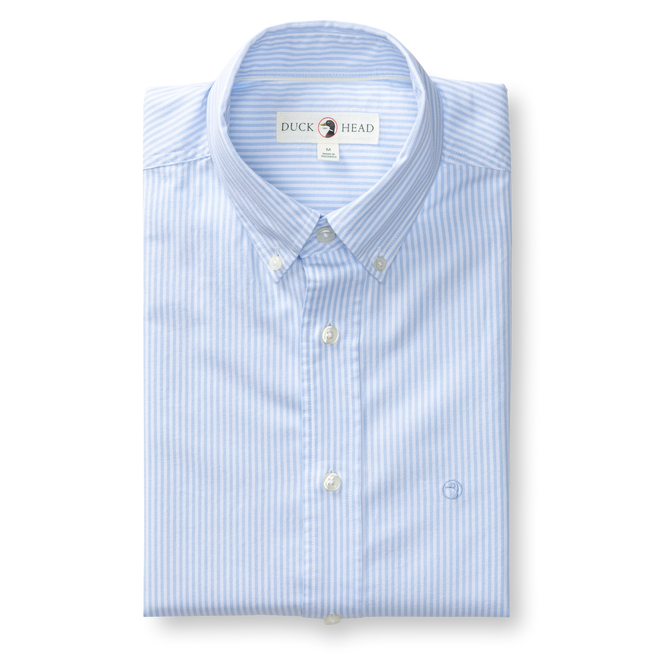 Cotton Oxford Sport Shirt - Collins Stripe - Serenity Blue