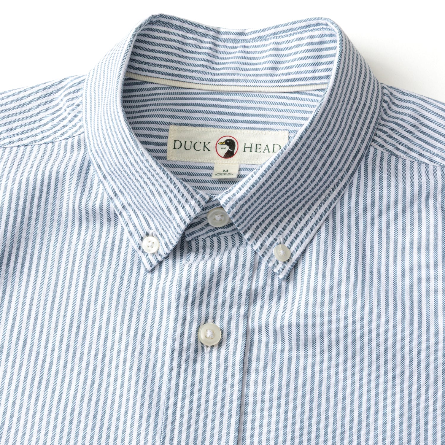 Cotton Oxford Sport Shirt - Collins Stripe - Teal Blue