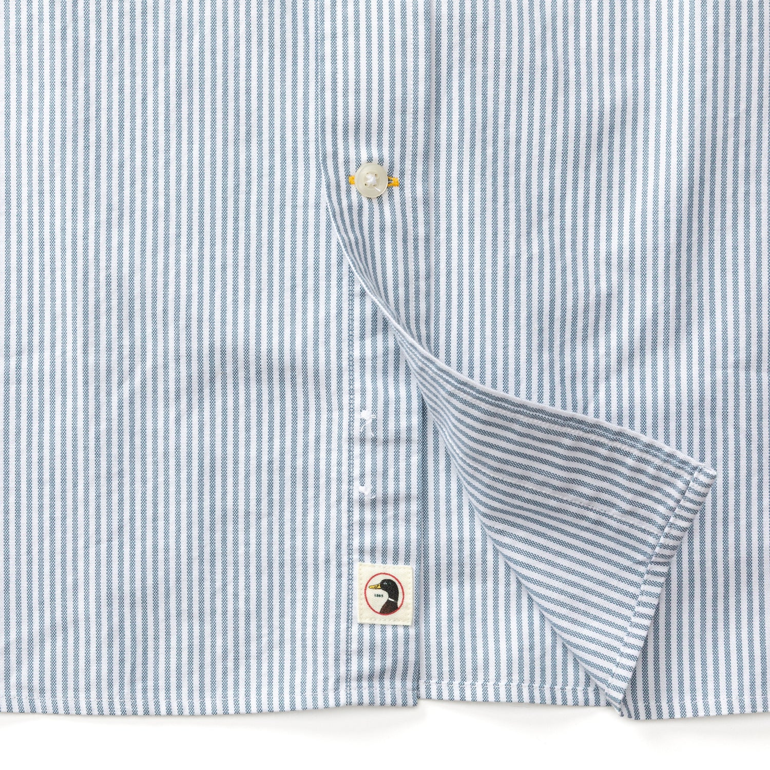 Cotton Oxford Sport Shirt - Collins Stripe - Teal Blue