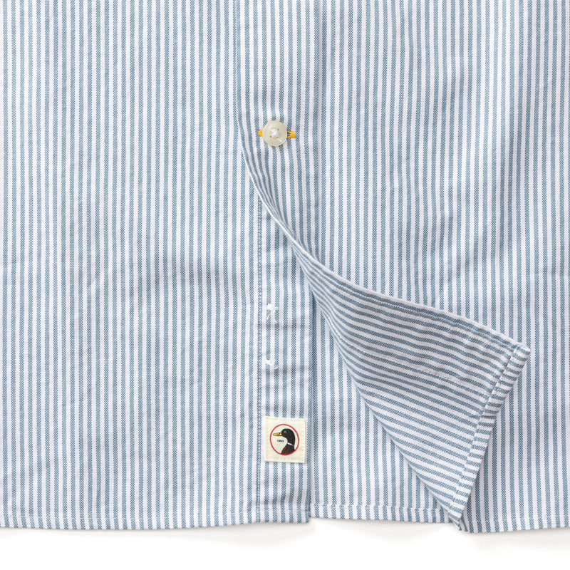 Cotton Oxford Sport Shirt - Collins Stripe - Teal Blue