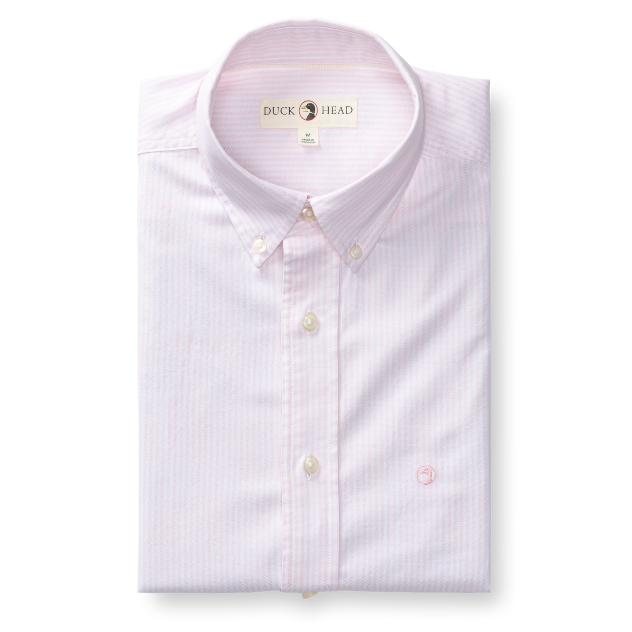 Cotton Oxford Sport Shirt - Collins Stripe - Pale Pink