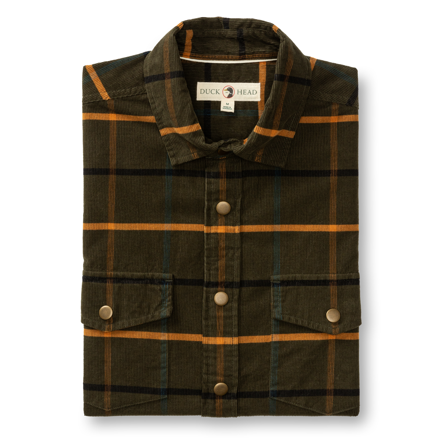 Corduroy Plaid Snap Shirt - Bankston Plaid - Deep Olive