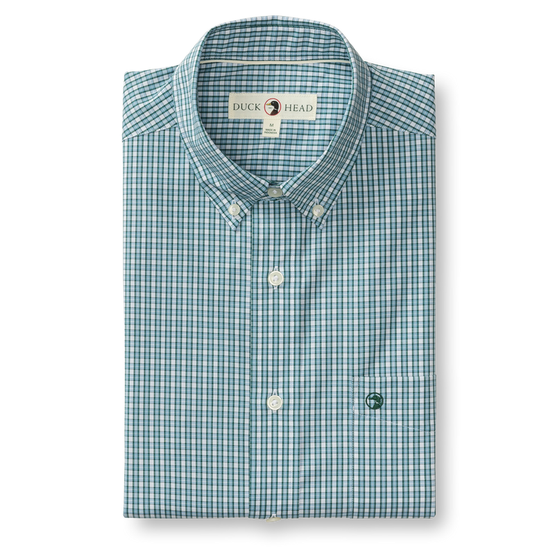 Performance Poplin Sport Shirt - Coker Plaid - Glacier Blue