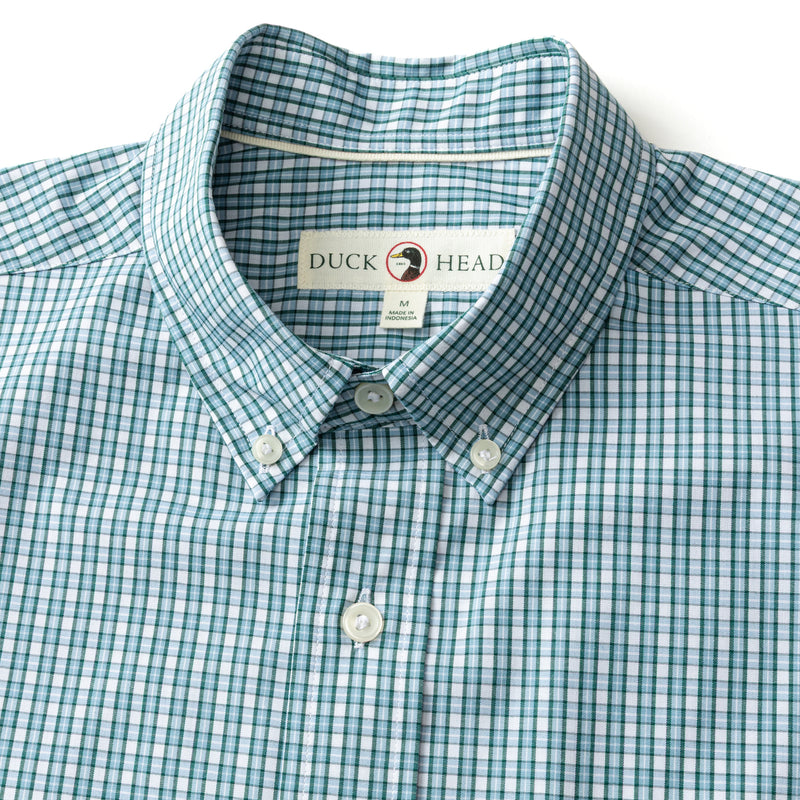 Performance Poplin Sport Shirt - Coker Plaid - Glacier Blue