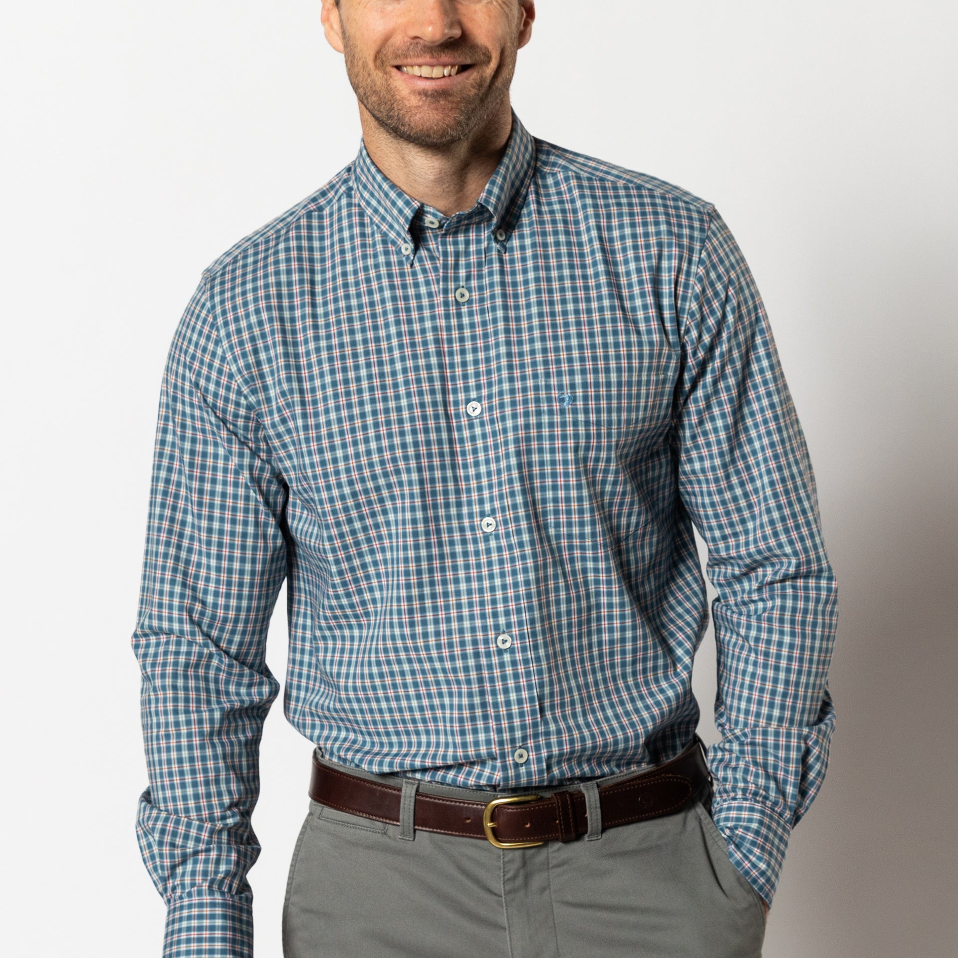 Performance Poplin Sport Shirt - Fallon Plaid