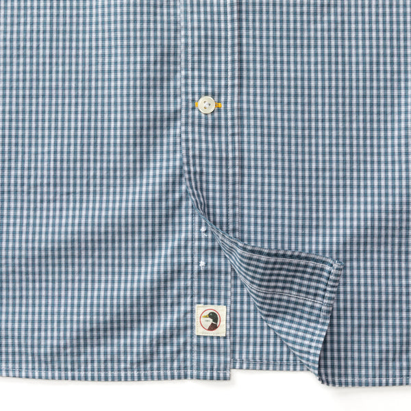 Cotton Cashmere Poplin Sport Shirt - Bolton Plaid - Teal Blue