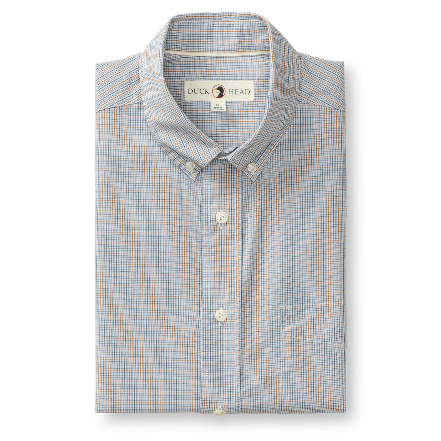 Cotton Cashmere Poplin Sport Shirt - Rollins Plaid - Pale Blue