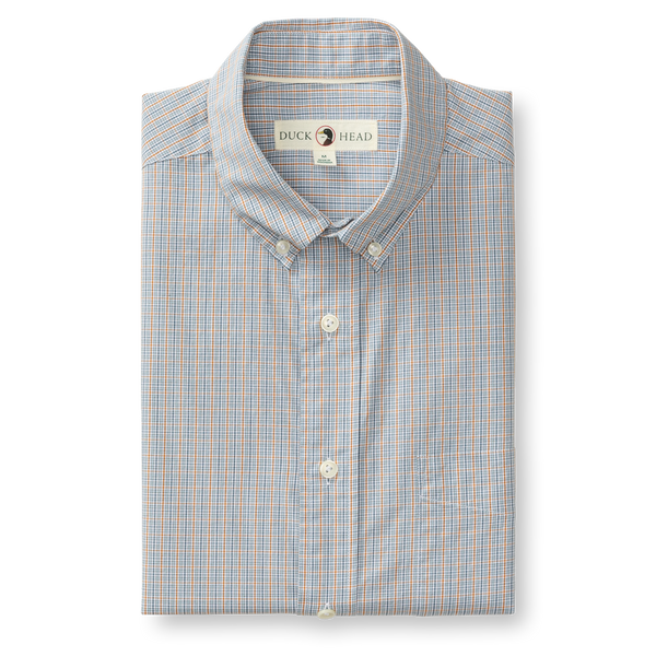 Cotton Cashmere Poplin Sport Shirt - Rollins Plaid - Pale Blue