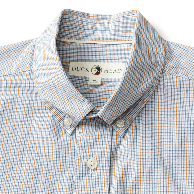 Cotton Cashmere Poplin Sport Shirt - Rollins Plaid - Pale Blue