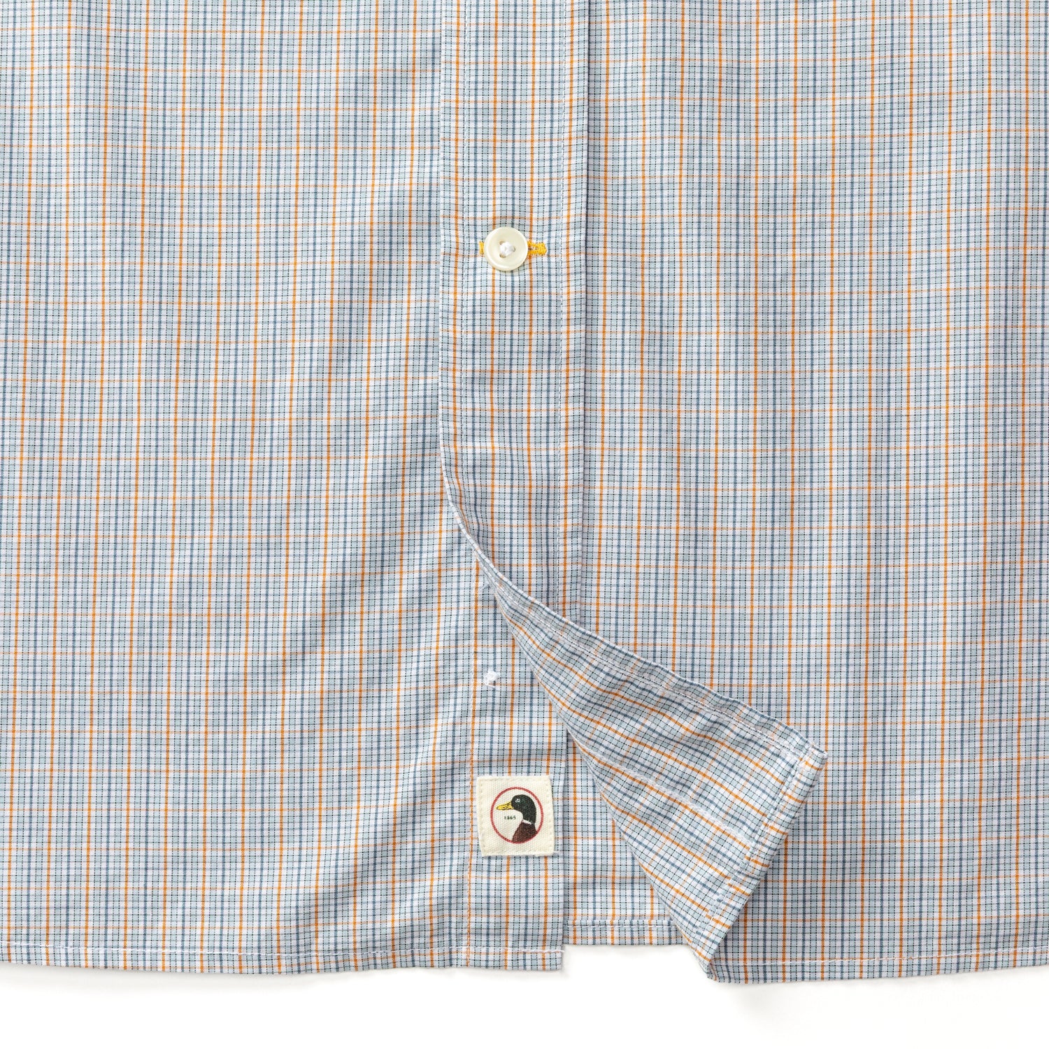 Cotton Cashmere Poplin Sport Shirt - Rollins Plaid - Pale Blue