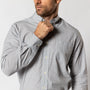 Cotton Cashmere Poplin Sport Shirt - Rollins Plaid - Pale Blue