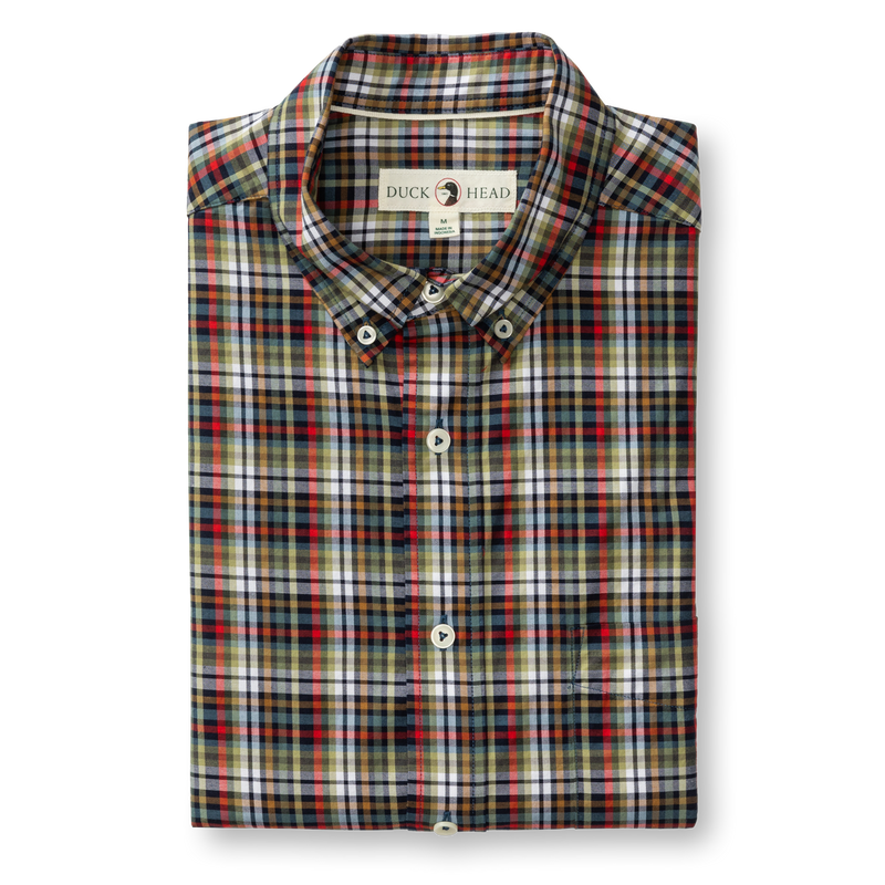Cotton Twill Sport Shirt - Baley Plaid - Maritime Blue