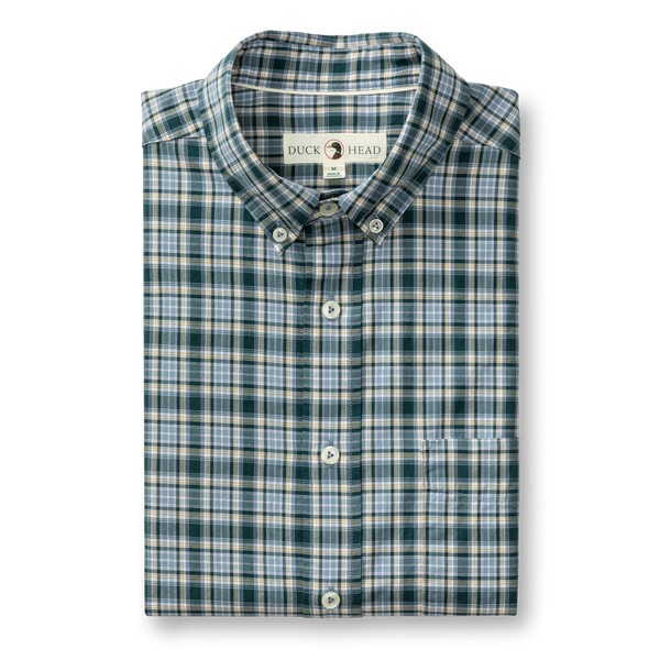 Cotton Twill Sport Shirt - Lanier Plaid - Emerald Green