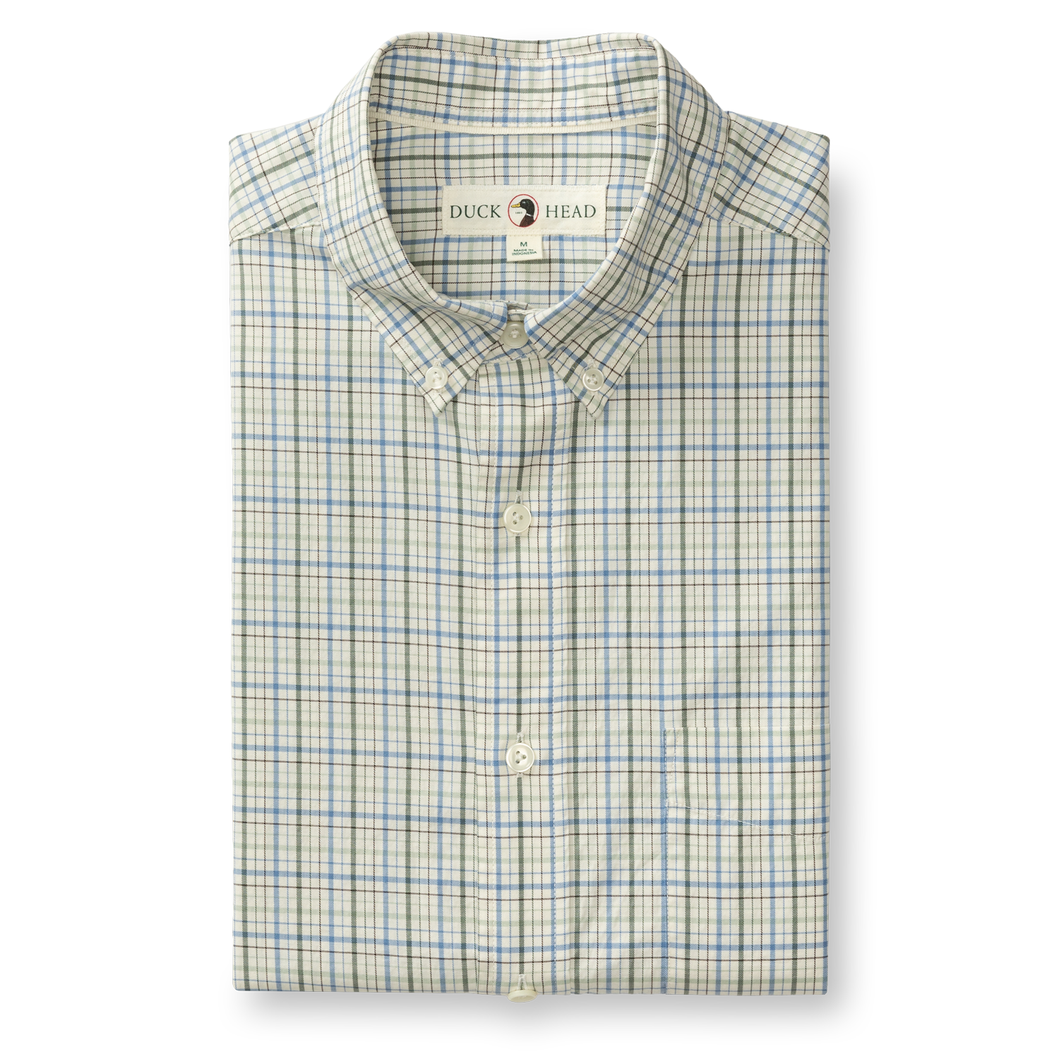 Cotton Twill Sport Shirt - Cooper Plaid - Lake Blue