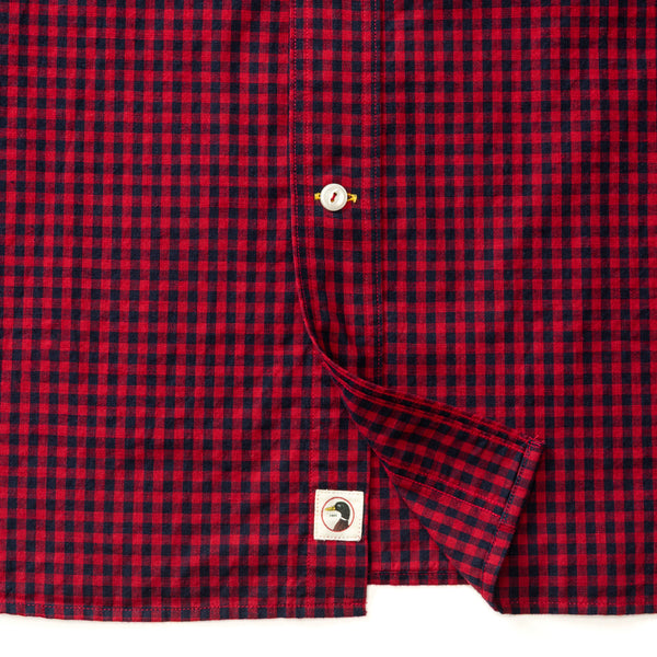 Cotton Slub Sport Shirt - Kimball Plaid - Rio Red