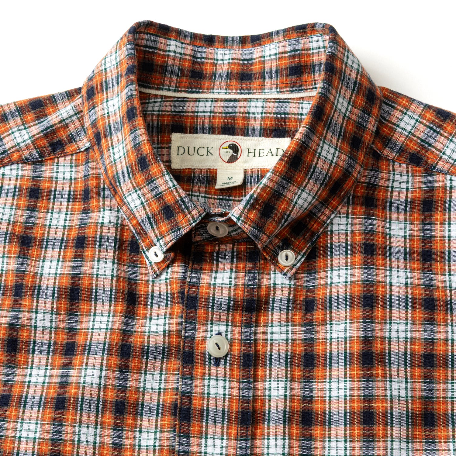 Cotton Slub Sport Shirt - Webber Plaid - Burnt Brick