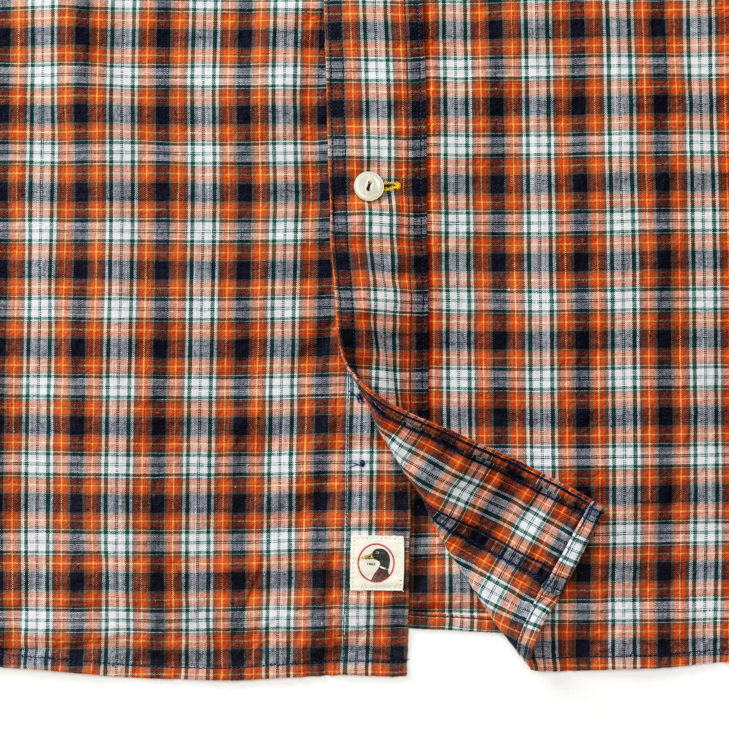 Cotton Slub Sport Shirt - Webber Plaid - Burnt Brick