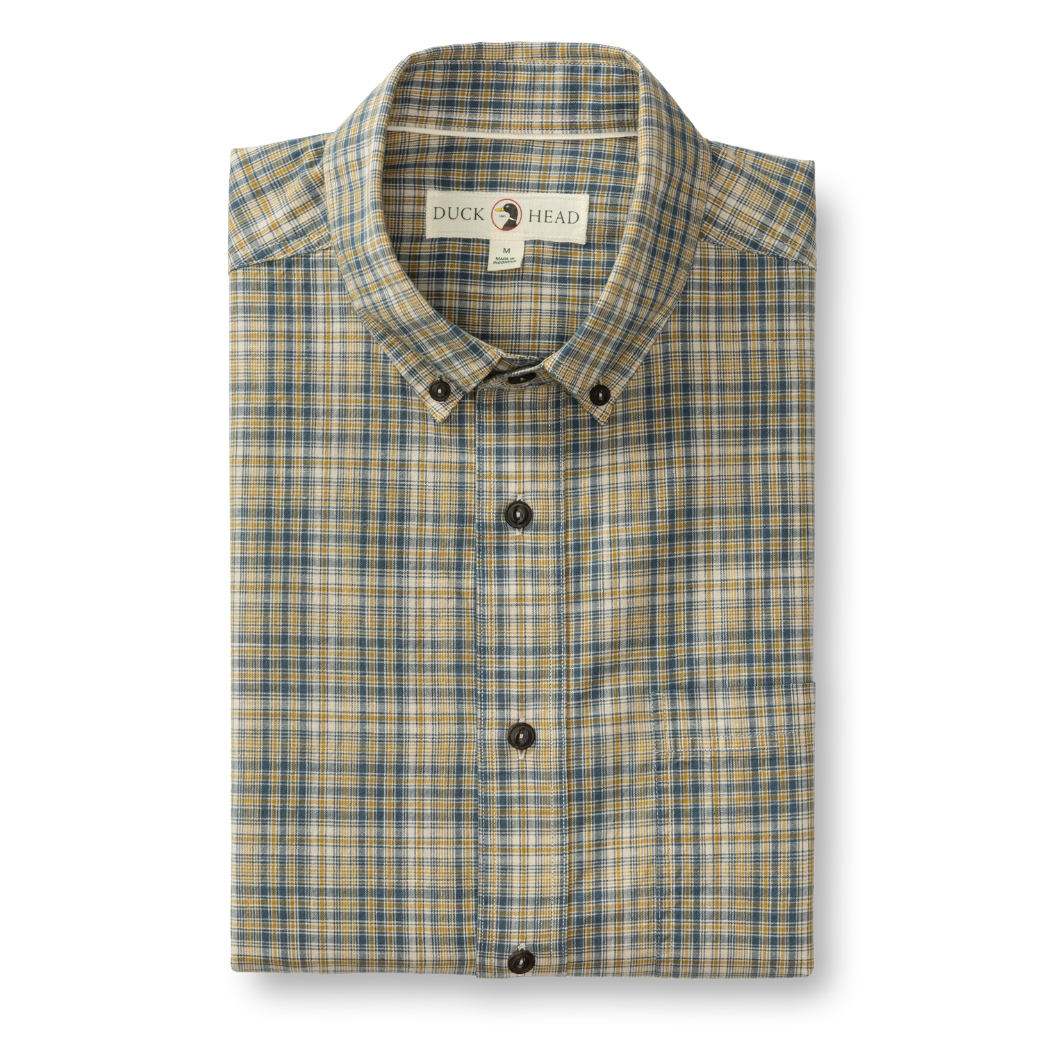 Cotton Slub Sport Shirt - Croft Plaid - Orion Blue
